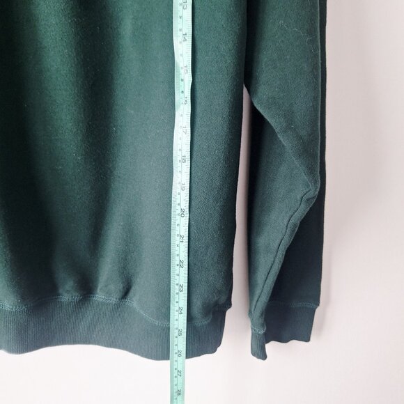 ROOTS Organic Original 1/4 Button Collar Sweatshirt - Varsity Green - Picture 3 of 8